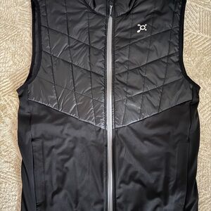 Orangetheory Black Quilted Vest with Orange Accent